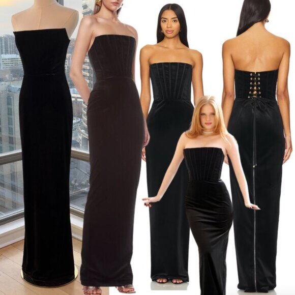 Bronx and Banco Dresses & Skirts - 🆕 BRONX & BANCO 🧿 NWOT Florentina Corset Gown, Black Velvet, Sz M US 6